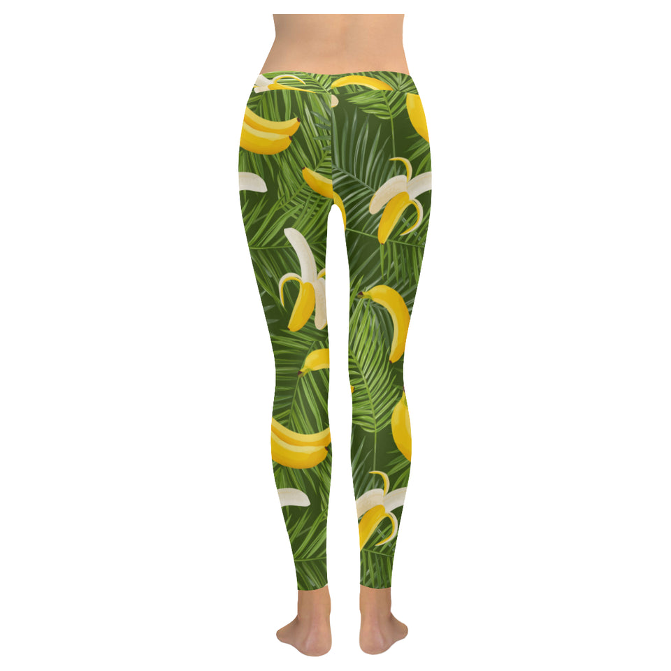 Banana Palm Leaves pattern Women's Legging Fulfilled In US