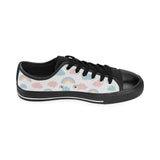 Cute rainbow clound pattern Men's Low Top Canvas Shoes Black