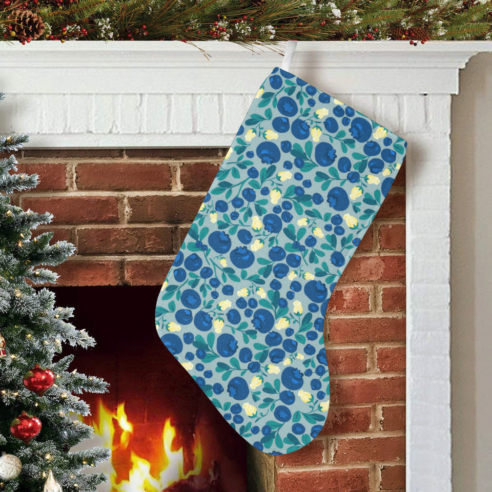 blueberry design pattern Christmas Stocking