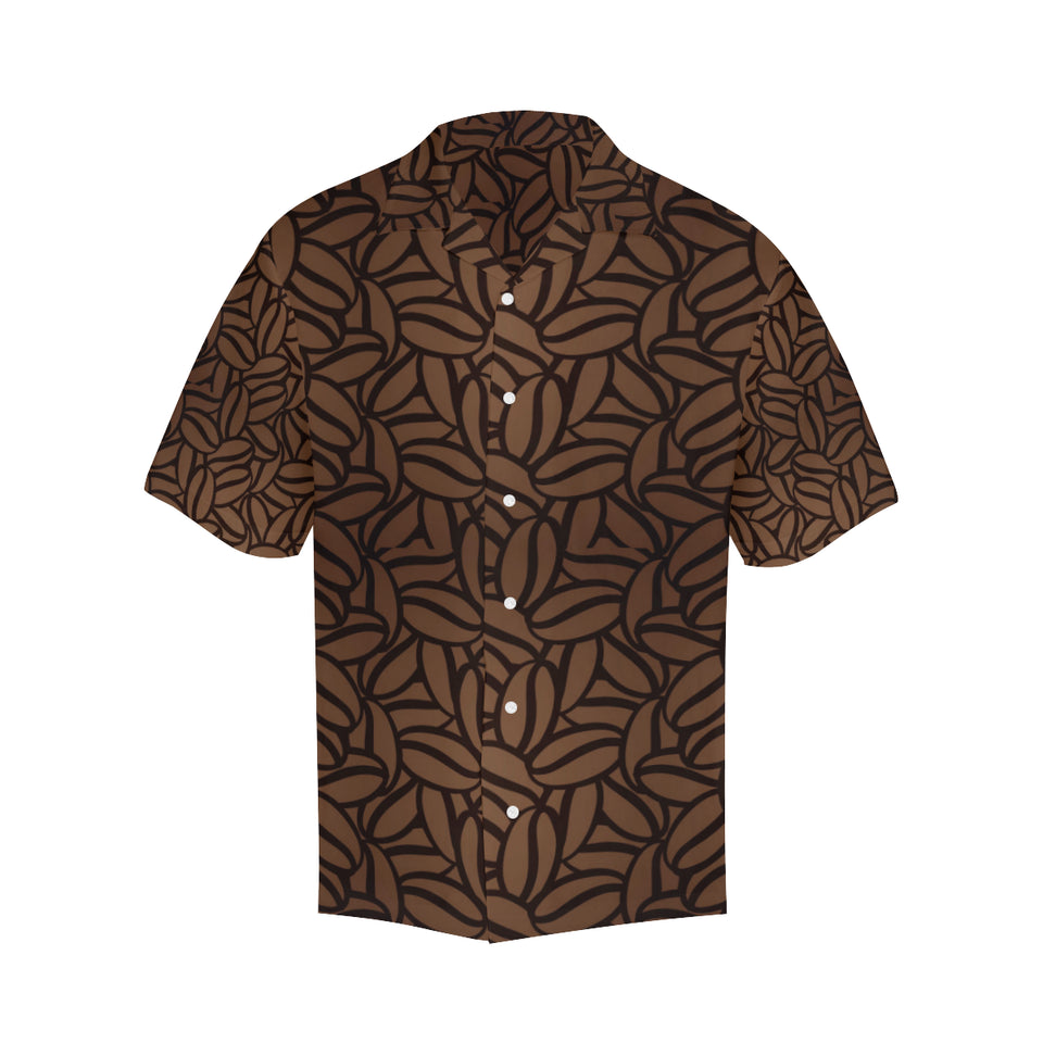 coffee bean pattern Men's All Over Print Hawaiian Shirt