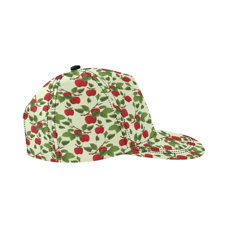 Red apples leaves pattern All Over Print Snapback Cap