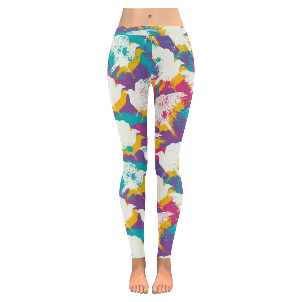 Colorful crow illustration pattern Women's Legging Fulfilled In US