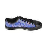 white bengal tigers pattern Men's Low Top Canvas Shoes Black