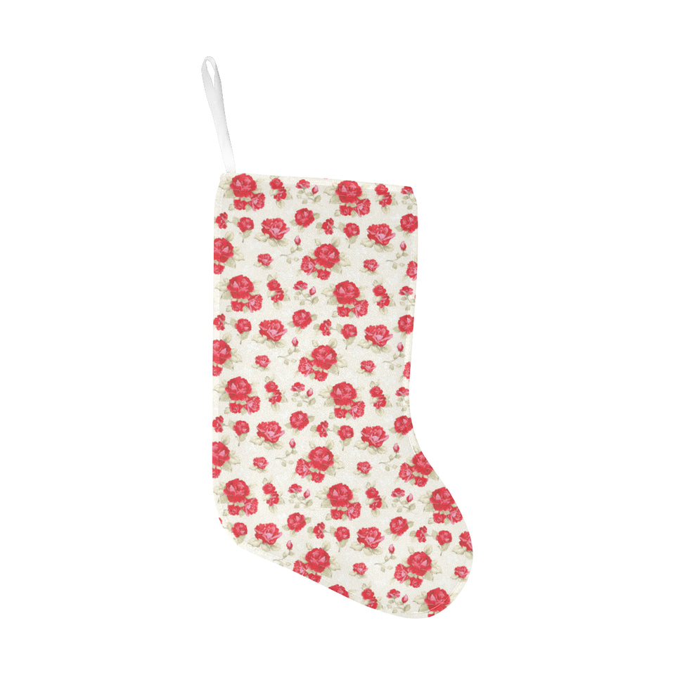 Rose Pattern Print Design 01 Christmas Stocking