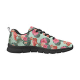 Beautiful flamingo tropical palm leaves hibiscus p Women's Sneaker Shoes