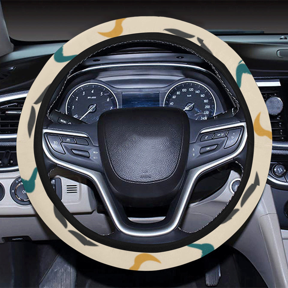 Mustache Beard Pattern Print Design 03 Car Steering Wheel Cover
