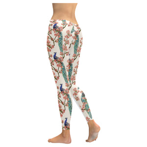 Peacock tropical flower pattern Women's Legging Fulfilled In US