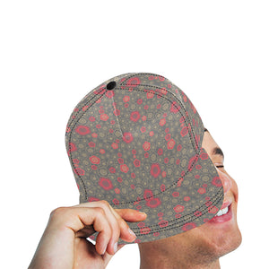 Red gold Sakura cherry blossom gray background All Over Print Snapback Cap