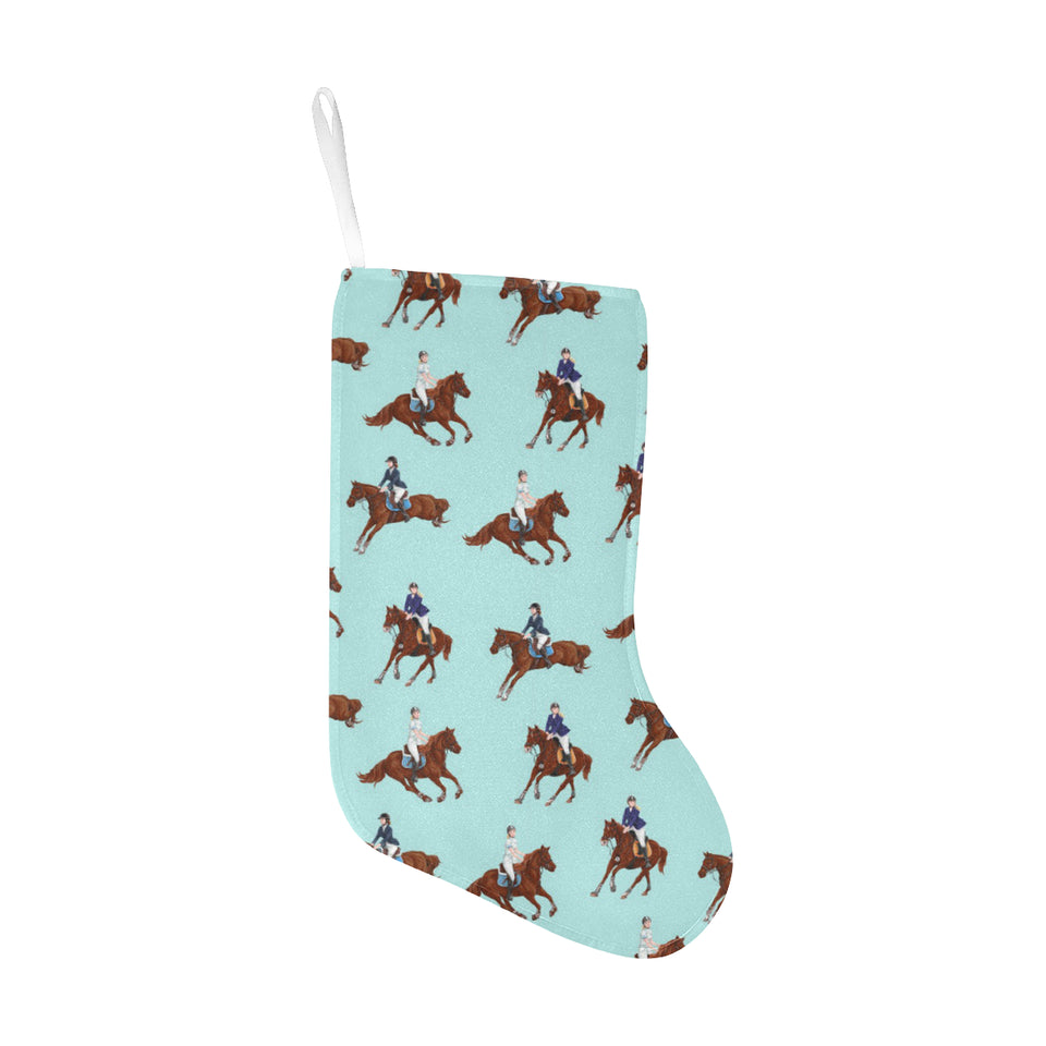 Horses running horses rider pattern Christmas Stocking
