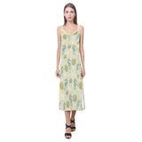 Seahorse shell starfish pattern background V-Neck Open Fork Long Dress