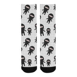 Ninja pattern plaid background Crew Socks