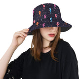 Watercolor colorful seahorse pattern Unisex Bucket Hat