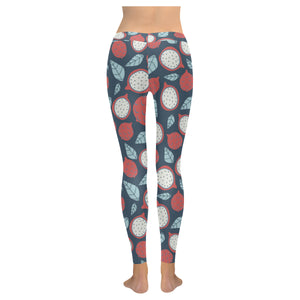 dragon fruits dark blue background Women's Legging Fulfilled In US