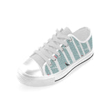 Crows christmas hat scarf Men's Low Top Canvas Shoes White