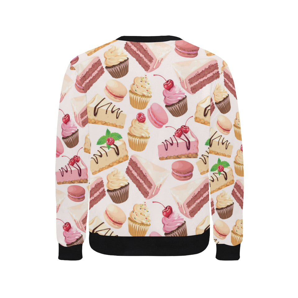 Cake cupcake sweets pattern Men's Crew Neck Sweatshirt