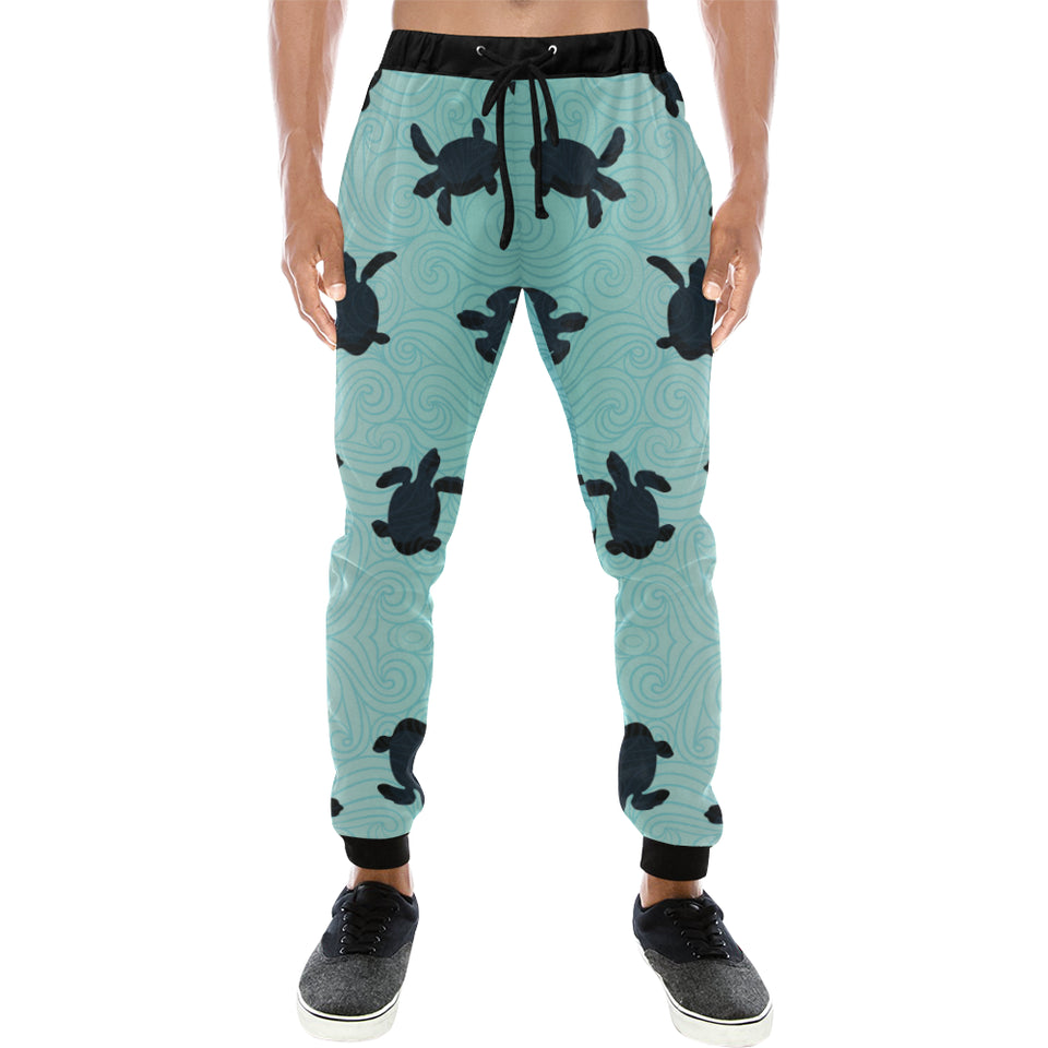 Sea turtle with blue ocean backgroud Unisex Casual Sweatpants