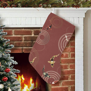 Koi Fish Carp Fish red background Christmas Stocking