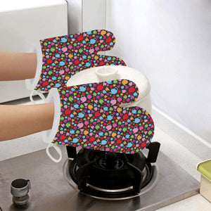 Tea pots Pattern Print Design 01 Heat Resistant Oven Mitts