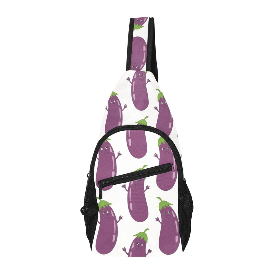 Eggplant Pattern Print Design 01 All Over Print Chest Bag