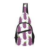 Eggplant Pattern Print Design 01 All Over Print Chest Bag
