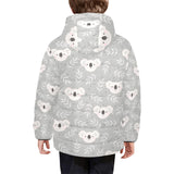 Cute koala leaves pattern Kids' Boys' Girls' Padded Hooded Jacket