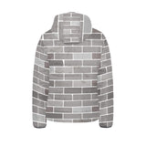 Brick Printed Pattern Print Design 05 Kids' Boys' Girls' Padded Hooded Jacket