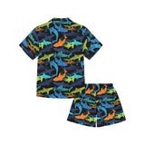 Colorful shark Kids' Boys' Girls' V-Neck Short Pajama Set