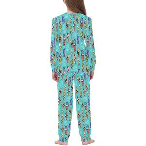 Surfboard Pattern Print Design 05 Kids' Boys' Girls' All Over Print Pajama Set