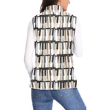 Piano Pattern Print Design 04 Women's Padded Vest