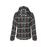 Deer Christmas new year pattern argyle Women's Padded Hooded Jacket