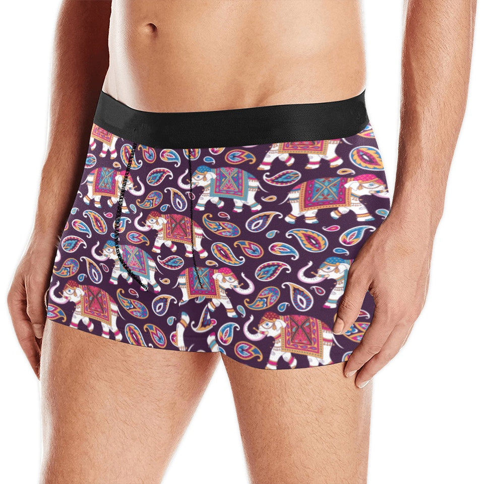 Elephant indian style ornament pattern Men's All Over Print Boxer Briefs Men's Underwear