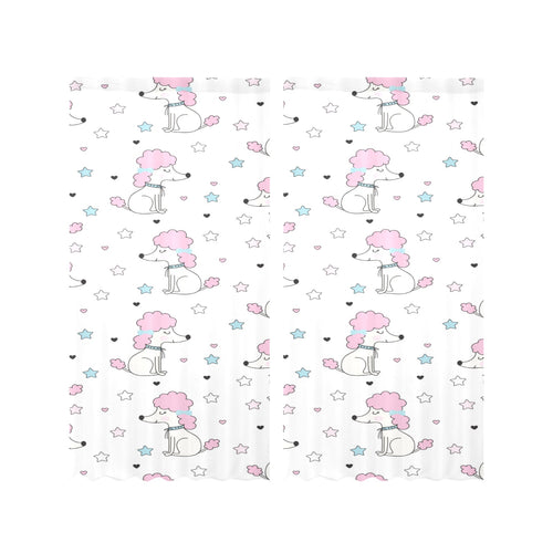 Cute poodle dog star pattern Gauze Curtain