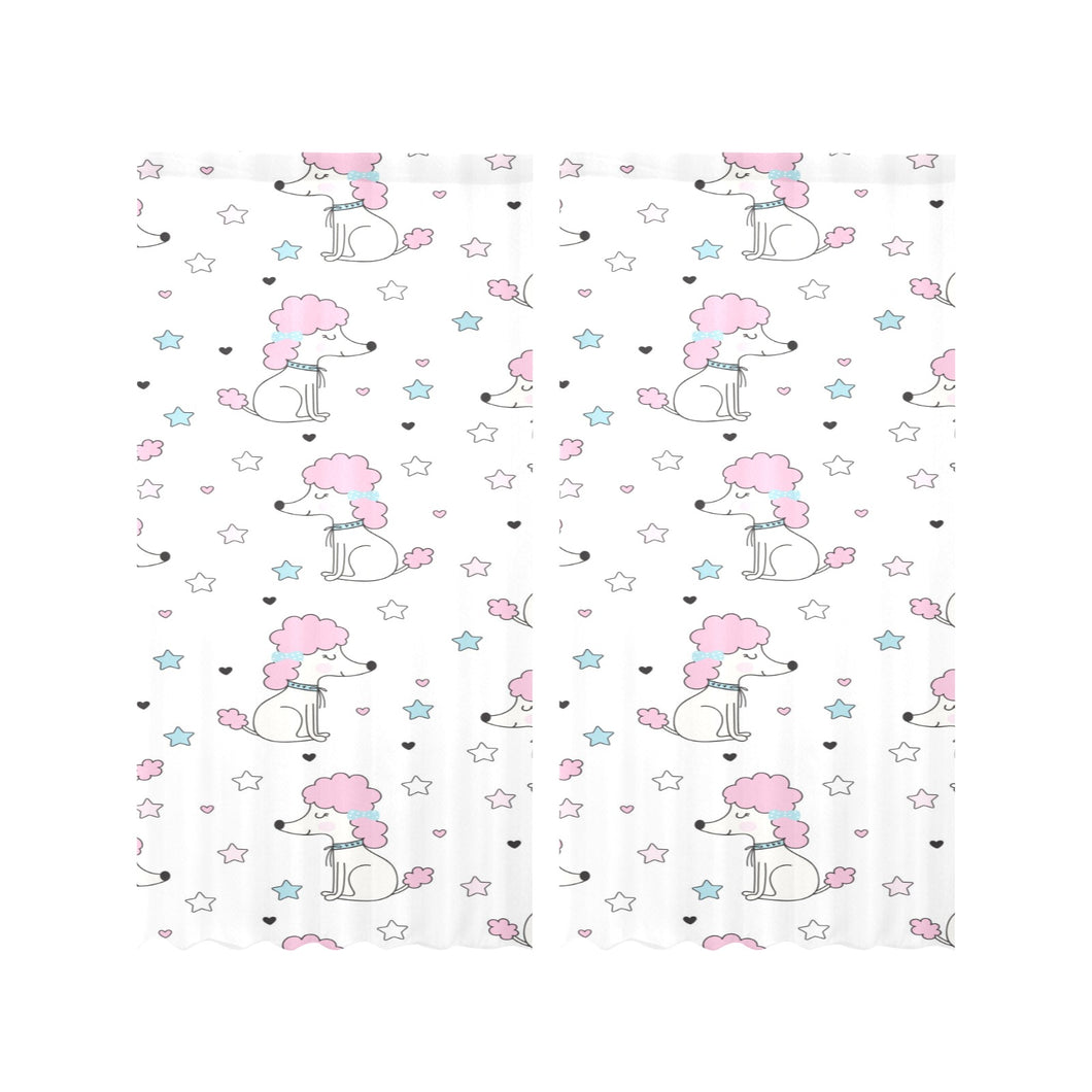Cute poodle dog star pattern Gauze Curtain