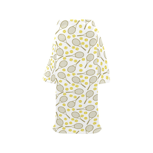 Tennis Pattern Print Design 02 Blanket Robe with Sleeves