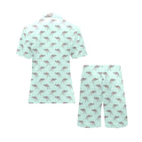Kangaroo pattern background Men's V-Neck Short Pajama Set
