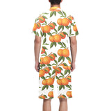 Oranges pattern background Men's V-Neck Short Pajama Set