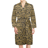 Snake skin pattern Men's Long Sleeve Belted Night Robe