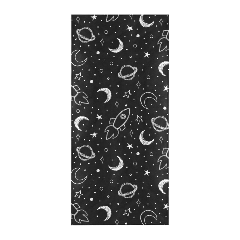 Hand drawn space rocket star planet Beach Towel