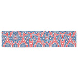 Blue Red Eiffel Tower Pattern Print Design 02 Table Runner
