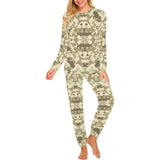 Light Green camouflage pattern Women's All Over Print Pajama Set
