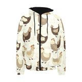Cute rooster chicken cock Men's Padded Hooded Jacket