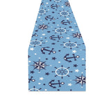Anchors rudder compass star nautical pattern Table Runner