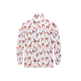 Giraffe Pattern Print Design 02 Men's Long Sleeve Polo Shirt