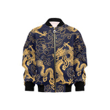 Gold dragon pattern Kids' Boys' Girls' Bomber Jacket