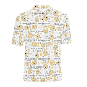 Golden Retriever Pattern Print Design 04 Men's All Over Print Polo Shirt