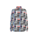 Skate Board Pattern Print Design 04 Women's Long Sleeve Polo Shirt