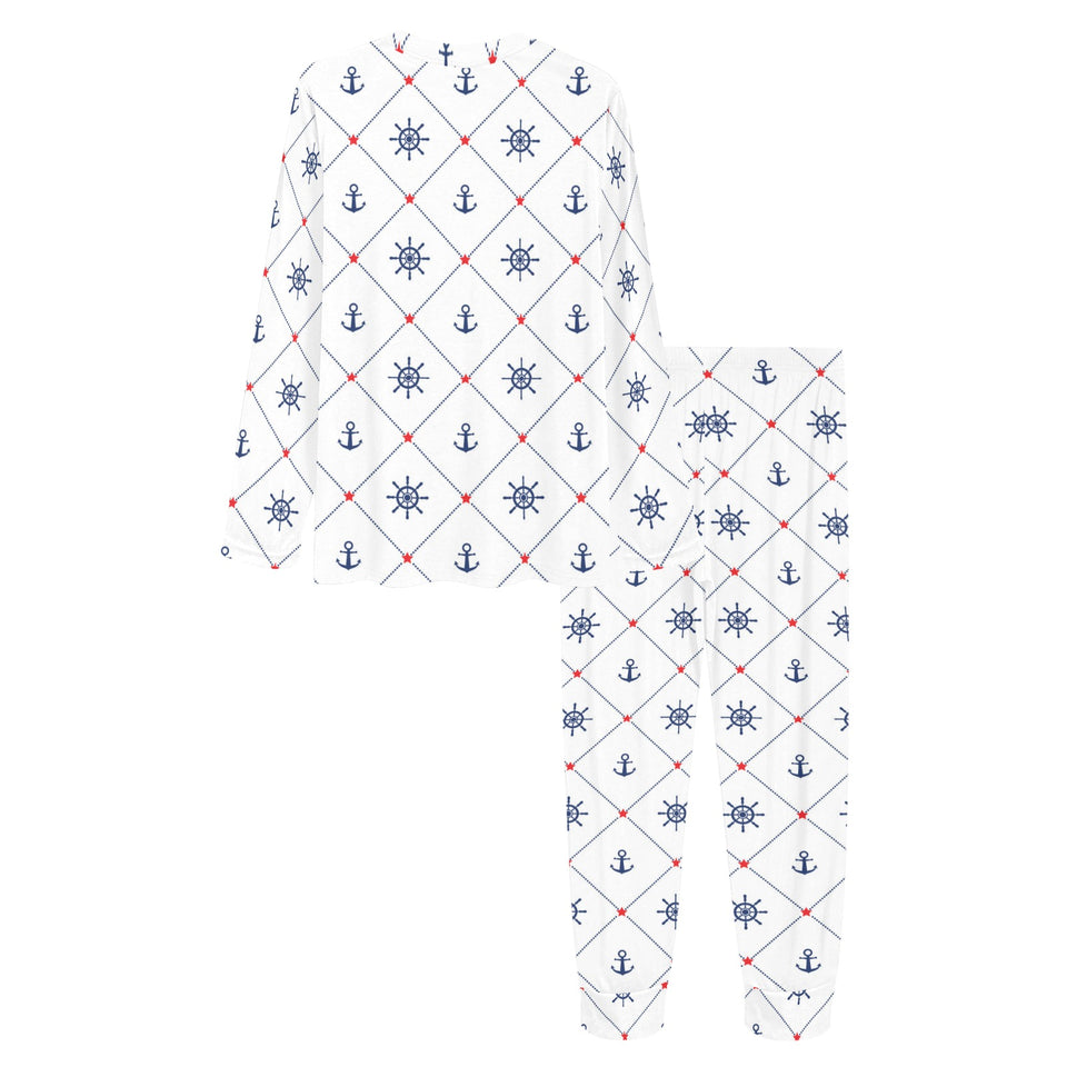 Anchor rudder nautical design pattern Women's All Over Print Pajama Set