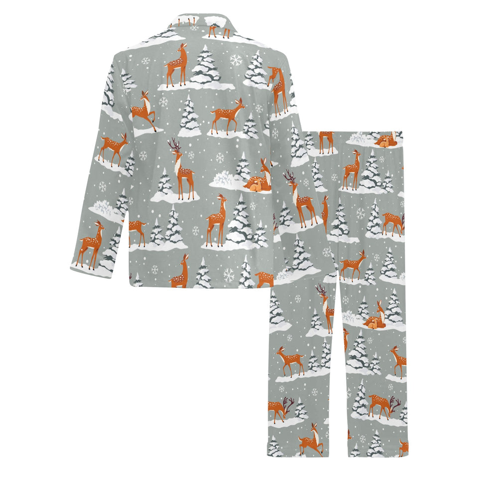 Beautiful deers Winter Christmas Men's Long Pajama Set