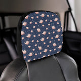 Tea pots Pattern Print Design 04 Car Headrest Cover