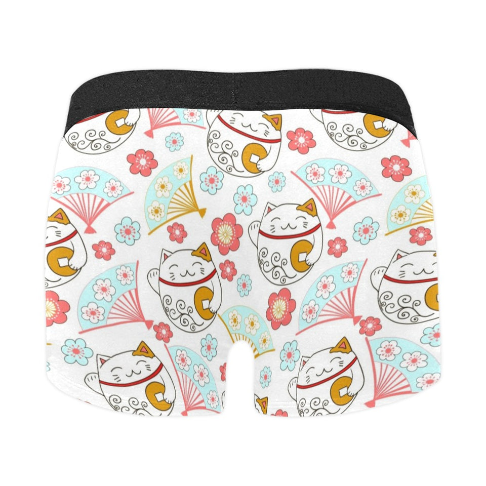 Maneki neko cat fan sakura Men's All Over Print Boxer Briefs Men's Underwear
